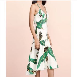 Farm Rio Amazonia Tropical Print Linen Tiered Sun Dress
